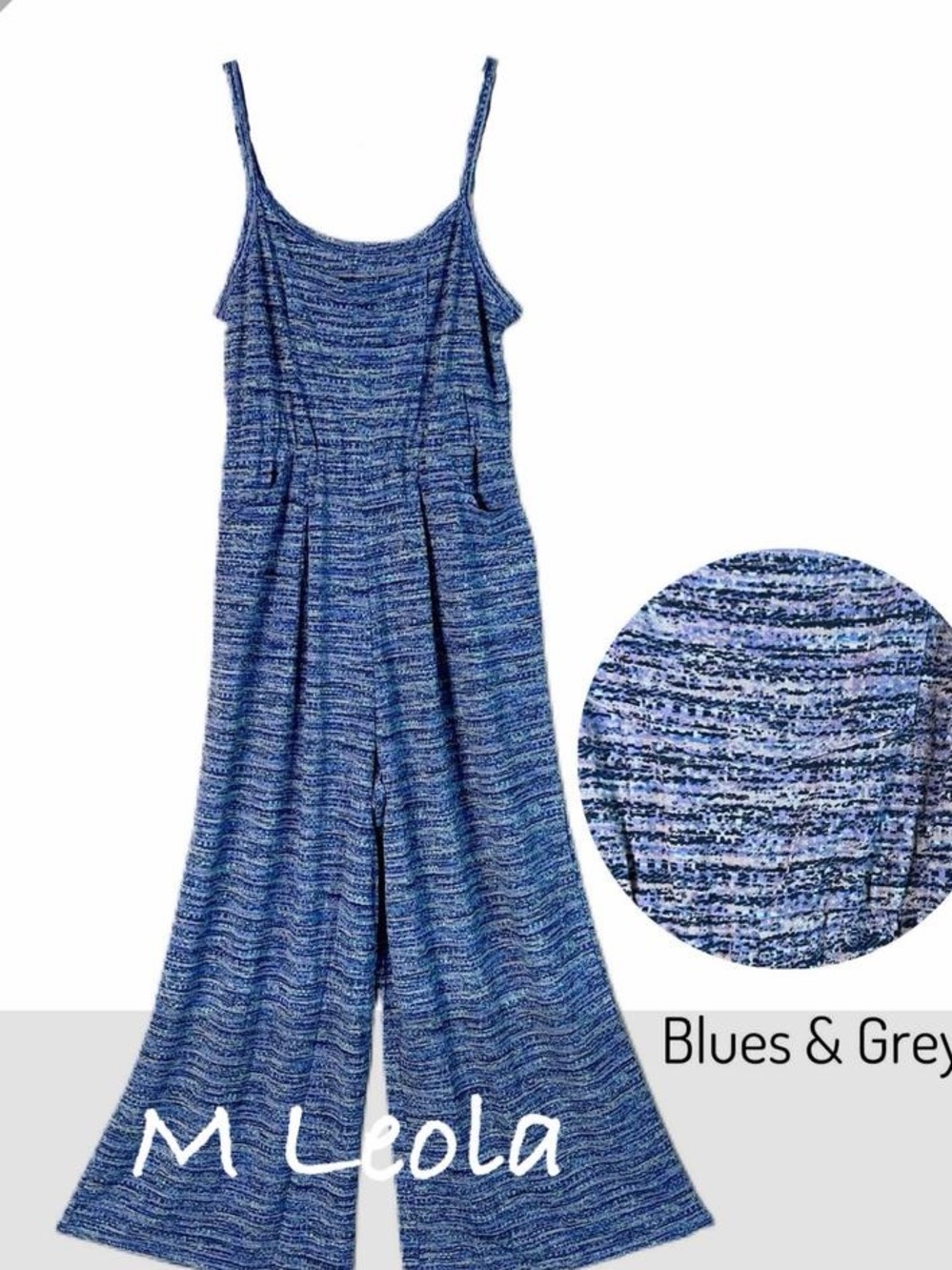 LuLaRoe Jumpsuit in Blue and White Heather